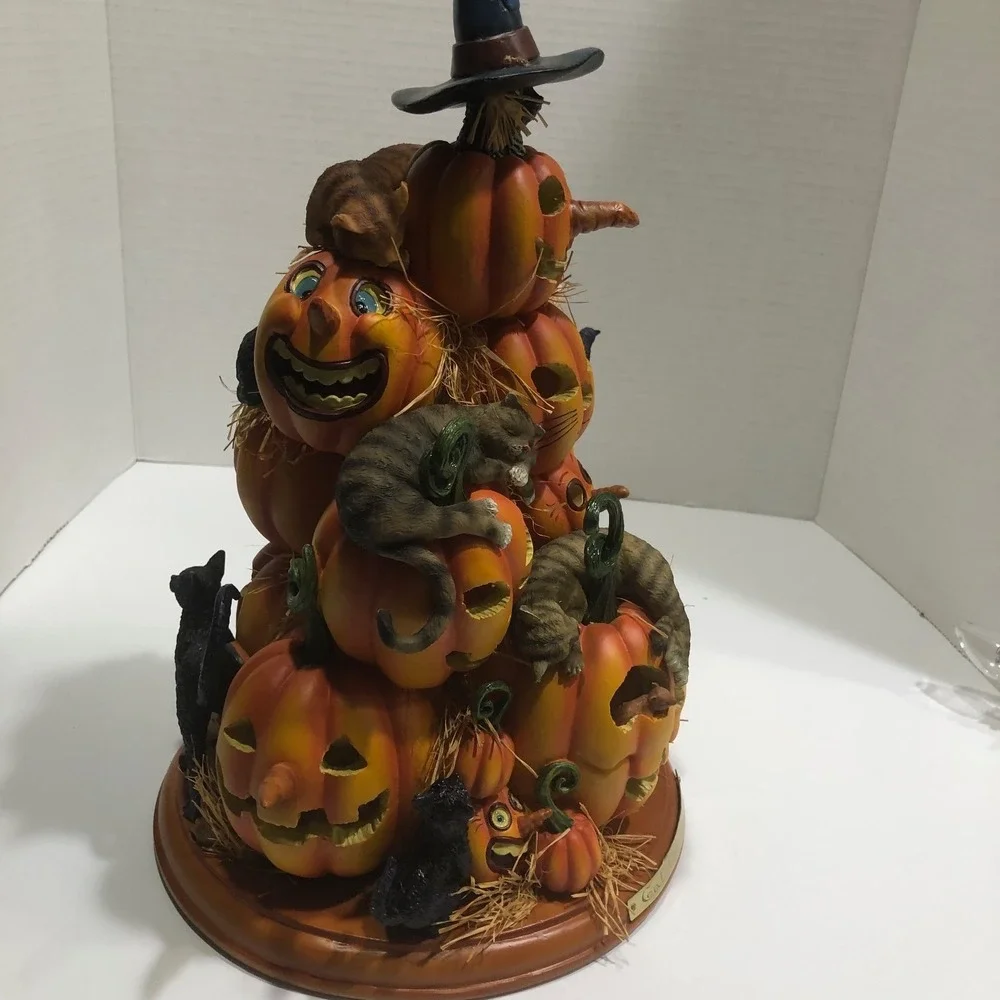 VTG Halloween Cat-O-Lantern Blow Mold Charles Wysocki Numbered Kitty Kitten Mice